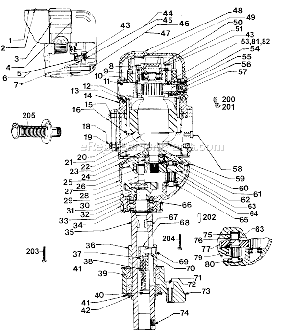 Page B Diagram and Parts List for 1555 Type 3 Black and Decker Drill Press